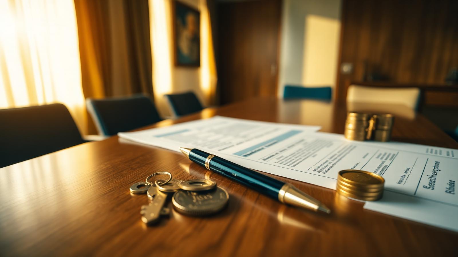 Closing documents and a pen at a settlement table, representing the cash needed to close